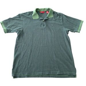 Izod Green and Blue Striped Polo Shirt Men’s Size Large